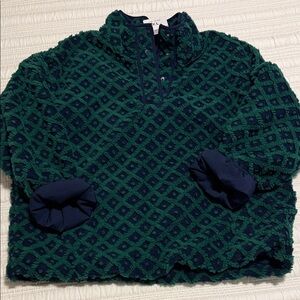 Green and Navy Patterned Pullover